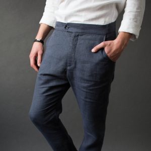 Comfy Classics Linen Pants for Men – Breathable Summer Chino Trousers – Beach Wedding Dress Pants
