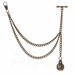 Handmade Peaky Blinders Bronze Albert Pocket Watch Fob Chain 055