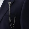 Customized Handmade Chain Lapel Brooch, Personalized Letter Jacket Collar Pin, Gifts For Man, Men’s Jewellery Accessory Wedding Groomsmen