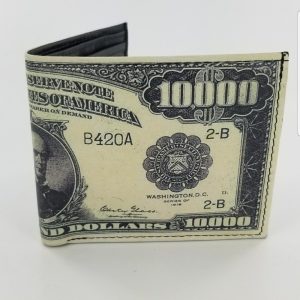 Ten Thousand Dollar Design Inspired Bifold Leather Wallet,Mens Accessories, Handmade & Laserprinted