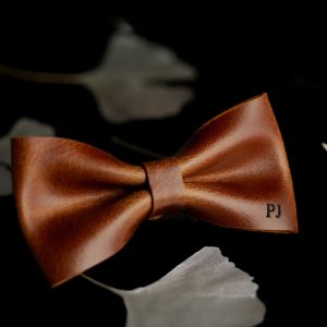 Leather bow tie for men,custom gift for husband or groomsmen gift from bride,brown bow tie handmade unique present for men
