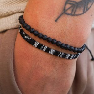 Surfer Bracelet Set for Men & Women – Handmade Boho Summer Festival Jewelry –  Men’s Women’s Waterproof Cotton Bracelet Set with Beads
