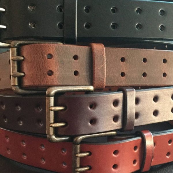 2″ Casual Amish Handmade Wickett & Craig Double Hole 12oz Real Bridle Leather Dress Work Belt for Gun Holster Strap-Made in Lancaster PA