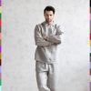 Shiny satin tracksuit with side stripes suit men’s sport suit women’s jogging suit satin suit two-piece tracksuits leisure