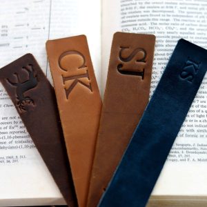 Personalized Bookmark,Custom Leather Bookmark, Initial Bookmark