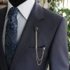 5 Models in 1 Jacket Chain Pin with Changeable Stones, Gold Color Handmade , Unique Design Men’s Jewelry, Gifts For Him, Wedding Groomsman
