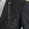 Customized Initial Jacket Chain Brooch, Personalized Letter Handmade Lapel Pin, Gifts For Men, Men’s Jewellery Accessory Wedding Groomsmen