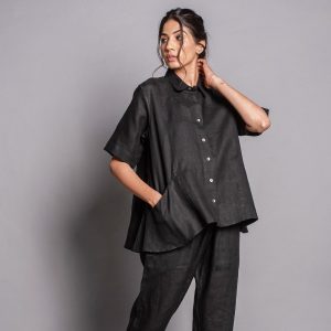 Women’s Comfy 2 Piece Line Pants and Top Set, Linen Relaxed Pajama, linen lounge wear, Cooling Travel Set for Warm Weather, Gift For Mom