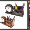 Wood Desk Clock, Mini Desk Clock, Desk Clock, Analog Clock, Home Decor Clock, Wooden Analog Desktop Clock, No-Tick Design, Walnut Wood Clock