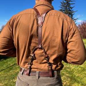 Men’s Dark Brown Leather Work Suspenders / Wedding Suspenders / Handmade Top Grain Leather Suspenders / Adjustable Durable Snap Suspenders