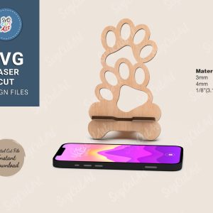 Cell Phone Paws Stand SVG, Smartphone stand dog paws SVG, Smartphone holder laser, Paw phone stand svg, laser cut, Glowforge pattern dxf svg