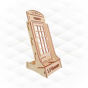 Stand holder for phone, laser cutting design, svg dxf files. Laser cut model, drawing for laser machine, birthday gift. Desk organizer.