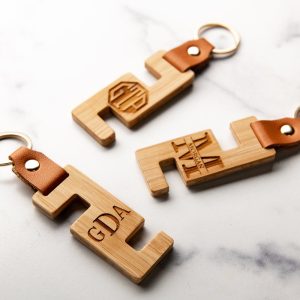 Personalized Wood Phone Stand Keychain