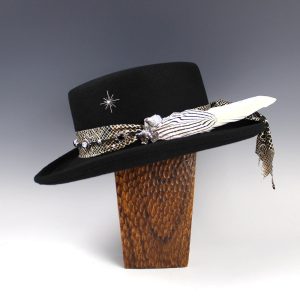 The Appaloosa Gambler Wool Felt Fedora Hat Black Handmade Country Western Style Cowboy Hat Unisex For Men And Women