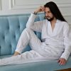 Oversized Men Linen Set – Elegant Flax Trousers and Shirt – Customizable Plus Size Lounge Wear