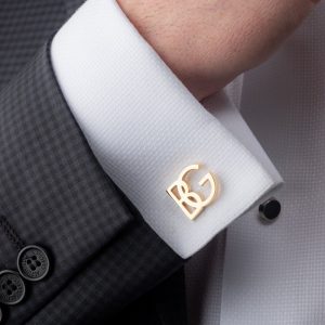 Sterling Silver Initial Cufflinks – Personalized Name Cufflinks – Groom & Groomsmen Gifts – Elegant Wedding Accessories, Unique Gift for Him