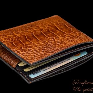 Luxury Ostrich Leg Leather Wallet, Slim and Stylish, Handmade Bespoke Wallet with Personalized Initials.