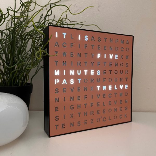 LED Word Desk Clock for Home & Office – LED Text Display – Powered by USB Cable – A Unique Gift Item – 20cm X 20cm (7.8″ X 7.8″ X 2″)