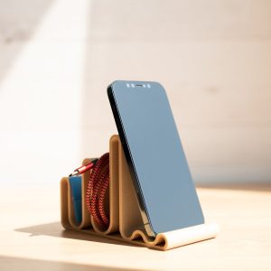 Wooden phone holder, Minimalist and modern phone holder, Desk organizer, Original gift