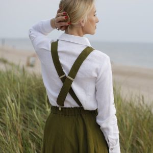 Handmade Linen Suspenders, Clip Suspenders For Women, Linen Wedding Accessory for Men, Unisex Suspenders, Stylish and Practical Gift.