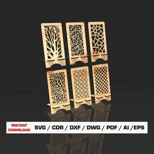 Phone Stand SVG Laser Cut File, Laser Cut Phone Holder, SVG Files For Wood Laser Cutting   Glowforge cut files, Dxf files for laser