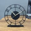 Desk Clock 10 Inches with Real Moving Gear convertible into Wall clock (Hybrid) Vintage Brown