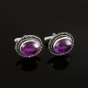 Amethyst Gemstone Cufflinks,Wedding Cufflinks,925 Sterling Silver Jewelry, Handmade Men’s Cufflinks,Gift For Love/Father,Shirt Cufflinks