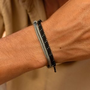 Surfer Bracelet Set for Men and Women – Handmade Boho Summer Festival Jewelry –  Mens Womens Waterproof Cotton Bracelet Set – Birthday Gift