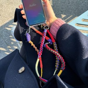 Phone Crossbody Strap Set Purple Red  – Two Piece Custom Macrame Lanyard for Bags Purses & Cameras