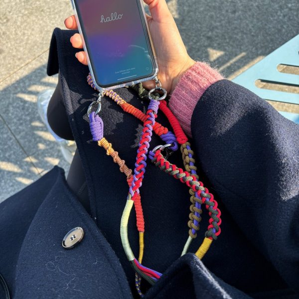 Phone Crossbody Strap Set Purple Red  – Two Piece Custom Macrame Lanyard for Bags Purses & Cameras