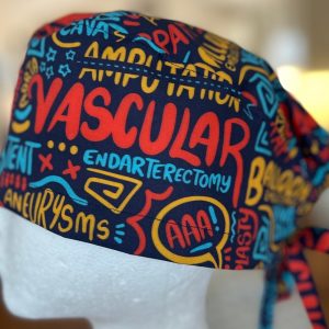 Scrub hat, Scrub cap, Surgical cap. Mens. Vascular Scribbles