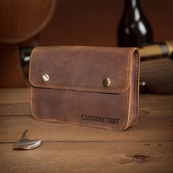 Father’s Day Gifts Custom Text Leather Belt Bags Zip Belt Bags Handmade Waist Bags Men’s Phone Bag on Belt Personalized Gifts Gifts for Dad.