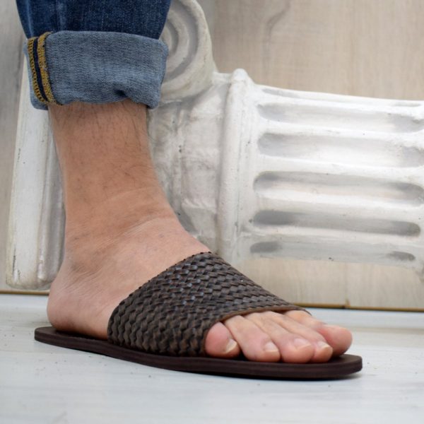 Earthing Men Slides Sandals made from leather