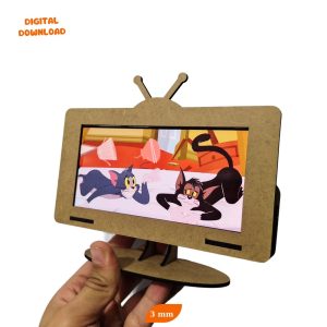 Retro Tv Phone Stand. Vector Laser Cut File. Phone Holder Laser Cut Svg Files, Phone Stand Laser Cutting Files