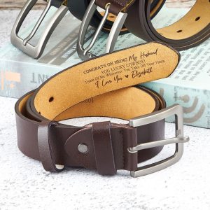 Engraved Leather Belt, Custom Handmade Belt, Anniversary Gift, Groomsmen Gift, Gift for Boyfriend, Best Man Gift, Unique Gift for Husband