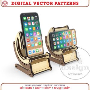 Cell Phone Stand, plywood cell phone holder, cell phone stand laser model, cell phone docking stand, portable cell phone stand, phone holder
