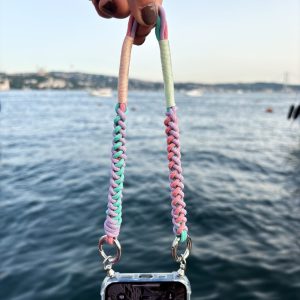 Phone Wristlet/Blue Green Turquoise /Mobile Wrist Lanyard/Personalized Wrist Charm/Wrist Chain