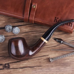 Personalized Engraved Wooden Tobacco Pipe, Exquisite Pipe Set with Smoking Accessories, Custom Anniversary Gift for Him, Groomsman Proposal