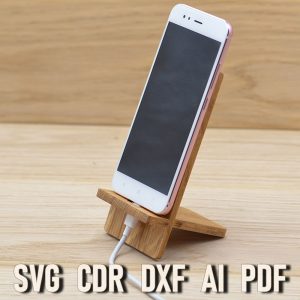 Cellphone stand cdr file for Laser machine Gloweforge, Phone holder dxf, Docking station laser cut file, Cricut different size wood plywood