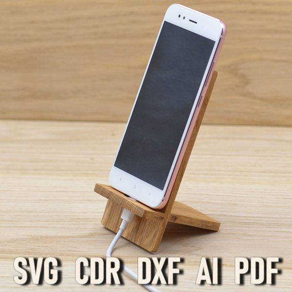 Cellphone stand cdr file for Laser machine Gloweforge, Phone holder dxf, Docking station laser cut file, Cricut different size wood plywood