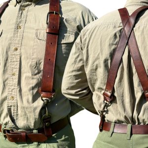1.5 Inch Wide Brown Leather Suspenders / Work Suspenders / Handmade Top Grain Leather Suspenders / Durable Suspenders / Men Suspenders