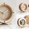 Wood Table Clock, Unique Table Clock, Minimalist Table Clock, Clock on Stand, Table Modern Clock, Desk Clock, Office Clock, Silent Clock