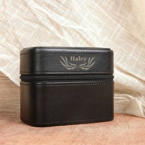 Personalized Groomsmen Watch Box, Personalized Leather Organizer for Him, Customized Gift for Collectors, Travel Accessory Box, Gift for Dad