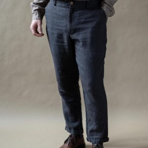Warm Linen Pants Eloy for Men, Classic Trousers for Men, Men’s Linen Trousers, Linen Pants For Men with Pockets, Linen Pants Men