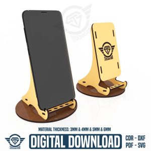 Phone Stand Laser Cut Svg Files, Phone Holder Laser Cutting Files