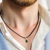 Mens Emerald Minimalist Necklace, Wedding & Suit Jewelry, Rich Mans Custom Necklace, Casual Wear Formal Wear Men Accessories Handmade Gifts