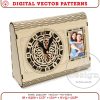 Wooden Desk Clock, Office Product, Co-Worker Gift, Laser cut file, CNC files, dxf, svg, cdr, ai, pdf, Vector Templates, Laser Project
