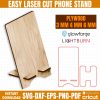 Laser Cut Steampunk Phone Stand Files – Adjustable Angle – 2 Material Thicknesses