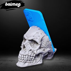 Skull Phone Holder, Skull Stl File 3D Printing, 3D Model, Skull Phone Holder Statue Stl, Skull Digital STL, Skull Phone Holder Model
