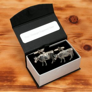Dairy Cow Cufflinks Pewter UK Handmade Beef Farmer Birthday Gift 97 cu